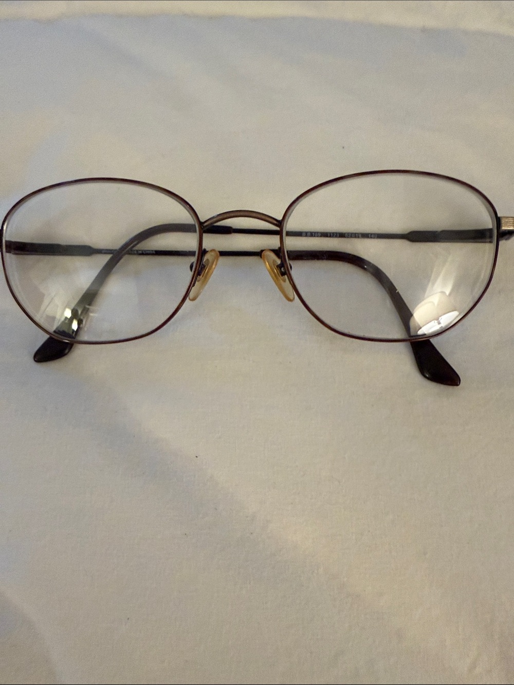 Unisex Brooks Brothers Round Metal Frame Eyeglasses in Brown and Gold